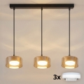 BRILAGI - LED RGB+CCT himmennettävä riippuvalaisin kaapelilla AURA LUX 3xGX53/14W/230V 2700-6500K Wi-Fi Tuya musta/kulta