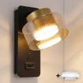 BRILAGI - LED RGB+CCT himmennettävä seinävalaisin USB-portilla AURA LUX 1xGX53/14W/230V 2700-6500K Wi-Fi Tuya musta/kultainen