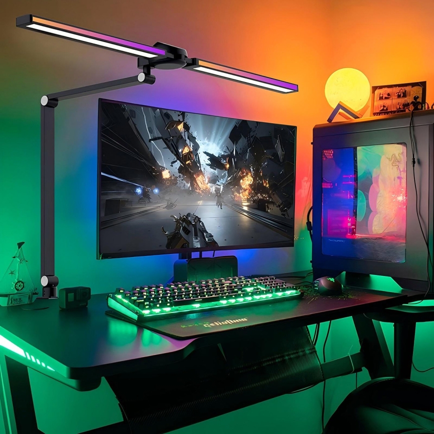 Brilagi - LED RGB himmennettävä kosketusohjattu pöytävalaisin klipsillä VARIO LED/18W/230V 3000-6500K CRI 96