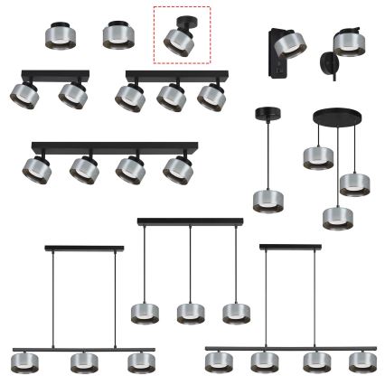 BRILAGI - LED RGB+CCT himmennettävä kohdevalaisin AURA LUX 1xGX53/14W/230V 2700-6500K Wi-Fi Tuya musta/savunharmaa