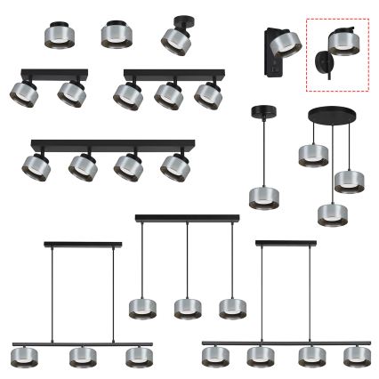 BRILAGI - LED RGB+CCT Himmennettävä seinävalaisin AURA LUX 1xGX53/14W/230V 2700-6500K Wi-Fi Tuya musta/savunharmaa