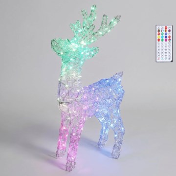 BRILAGI - LED RGBIC Ulkokäyttöinen joulukoriste LED/6W/230V 60 cm IP44 poro + kaukosäädin