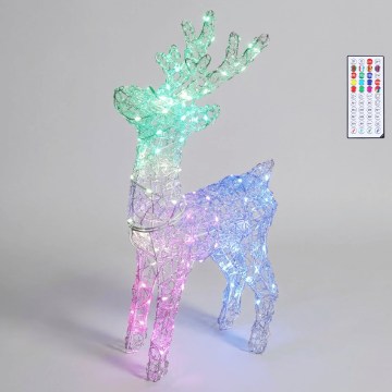 BRILAGI - LED RGBIC ulkokäyttöinen joulukoriste LED/6W/230V 90 cm IP44 poro + kaukosäädin