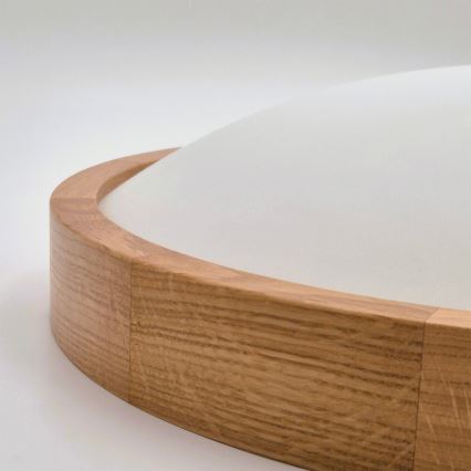 Brilagi - LED RGBW himmennettävä kattovalaisin CARVALHO SLIM 1xE27/15W/230V 2700-6500K Wi-Fi tammi halkaisija 27 cm