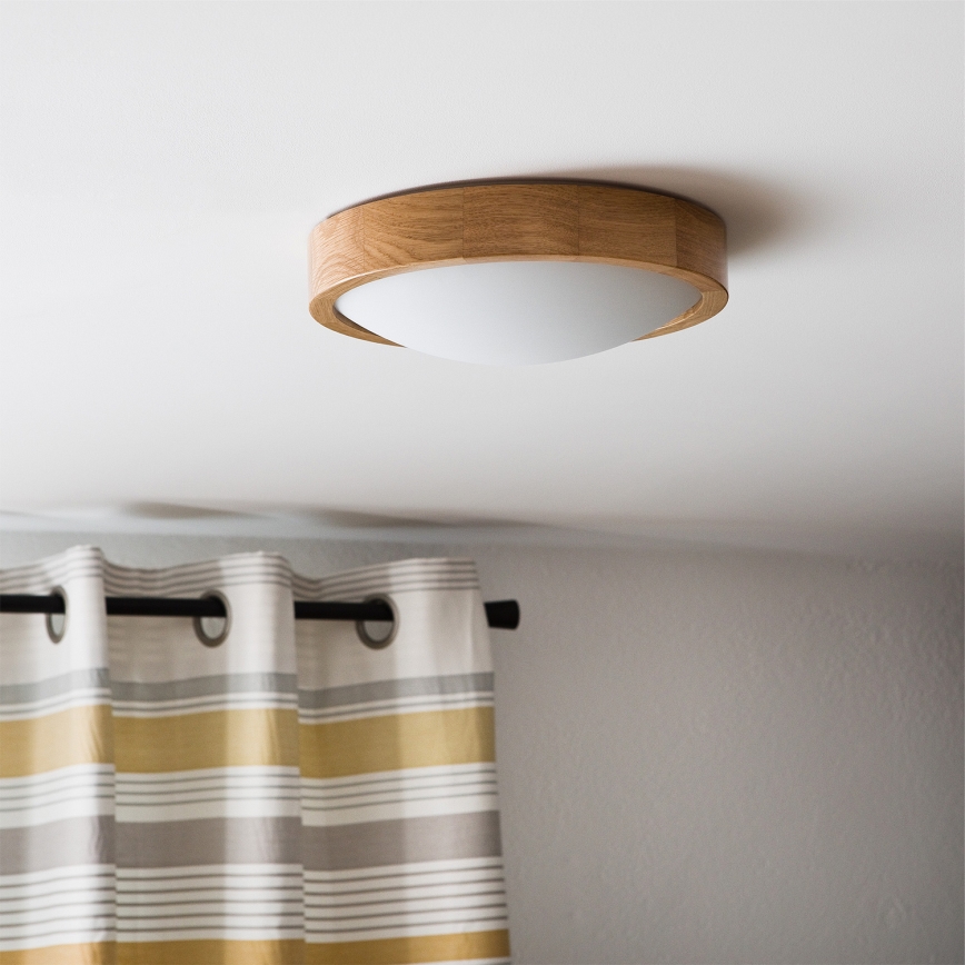 Brilagi - LED RGBW himmennettävä kattovalaisin CARVALHO SLIM 1xE27/9W/230V 2700-6500K Wi-Fi tammi halkaisija 27 cm