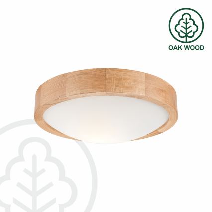 Brilagi - LED RGBW himmennettävä kattovalaisin CARVALHO SLIM 1xE27/9W/230V 2700-6500K Wi-Fi tammi halkaisija 27 cm