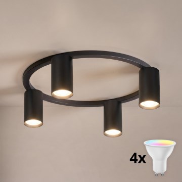 BRILAGI - LED RGBW Himennettävä kattovalaisin SELE 4xGU10/6,5W/230V 2700-6500K musta