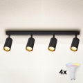Brilagi - LED RGBW Himennettävä kohdevalaisin SELE 4xGU10/4,8W/230V 3000K musta/kulta + kaukosäädin