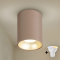 Brilagi - LED RGBW Himennettävä kohdevalaisin TRINE 1xGU10/4,8W/230V 3000K beige/kultainen + kaukosäädin