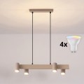 BRILAGI - LED RGBW himennettävä riippuvalaisin kaapelilla SELE 4xGU10/6,5W/230V 2700-6500K beige