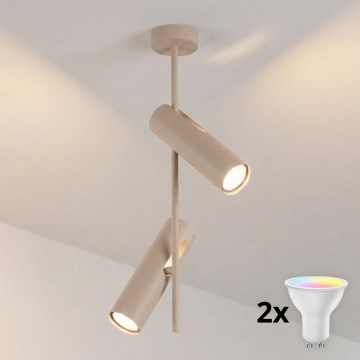 BRILAGI - LED RGBW himennettävä varrellinen kattovalaisin BRANCH 2xGU10/6,5W/230V 2700-6500K beige