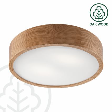Brilagi - LED RGBW himmennettävä kattovalaisin CARVALHO 2xE27/15W/230V 2700-6500K Wi-Fi tammi, halkaisija 37,5 cm