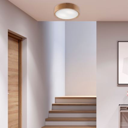 Brilagi - LED RGBW himmennettävä kattovalaisin CARVALHO 2xE27/9W/230V 2700-6500K Wi-Fi tammi, halkaisija 37,5 cm