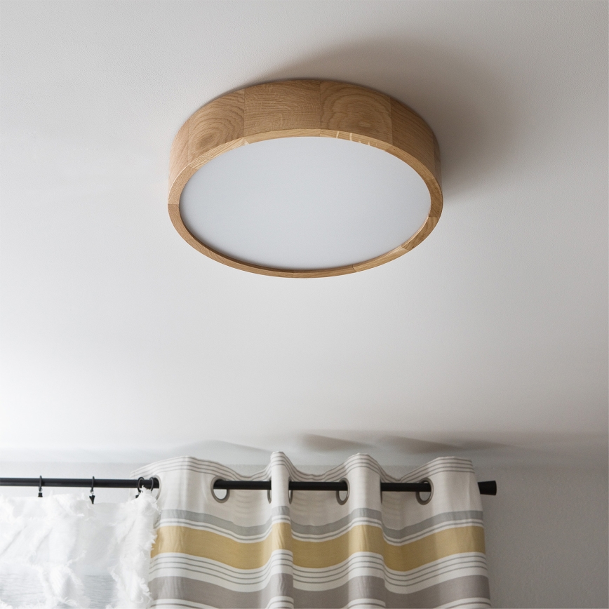 Brilagi - LED RGBW himmennettävä kattovalaisin CARVALHO 2xE27/9W/230V 2700-6500K Wi-Fi tammi, halkaisija 37,5 cm
