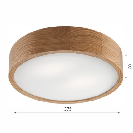 Brilagi - LED RGBW himmennettävä kattovalaisin CARVALHO 2xE27/9W/230V 2700-6500K Wi-Fi tammi, halkaisija 37,5 cm