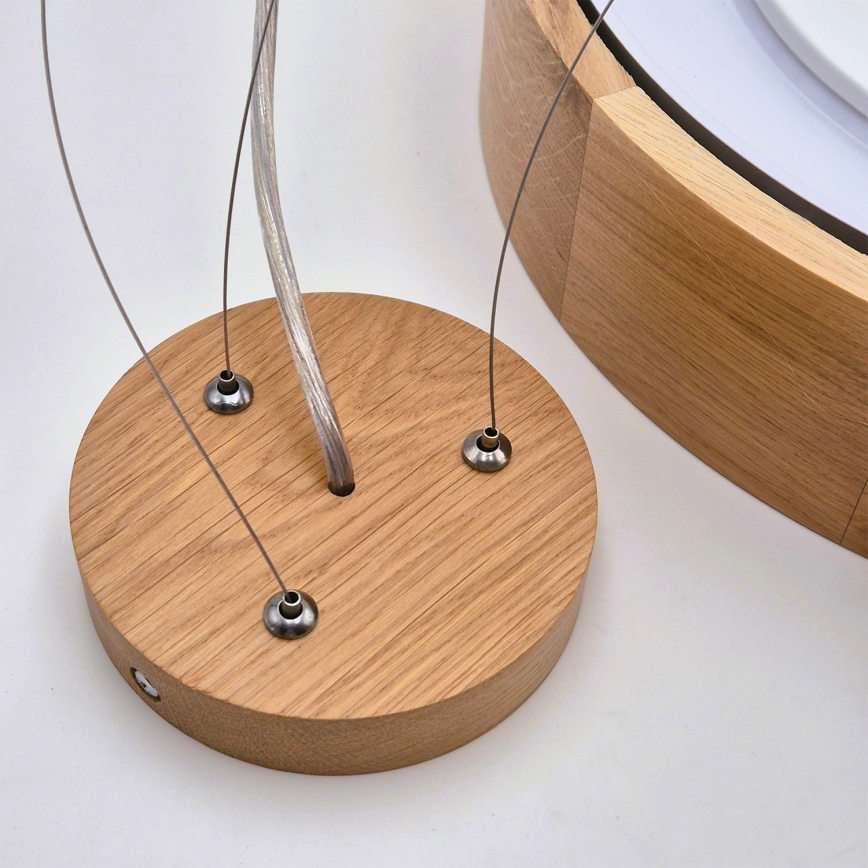 Brilagi - LED RGBW-himmennettävä riippuvalaisin vaijerilla CARVALHO 3xE27/9W/230V 2700–6500K Wi‑Fi tammi Ø 47,5 cm
