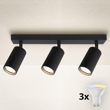Brilagi - LED RGBW himmennettävä kattospotti SELE MODERN 3xGU10/6W/230V 3000K musta + kaukosäädin