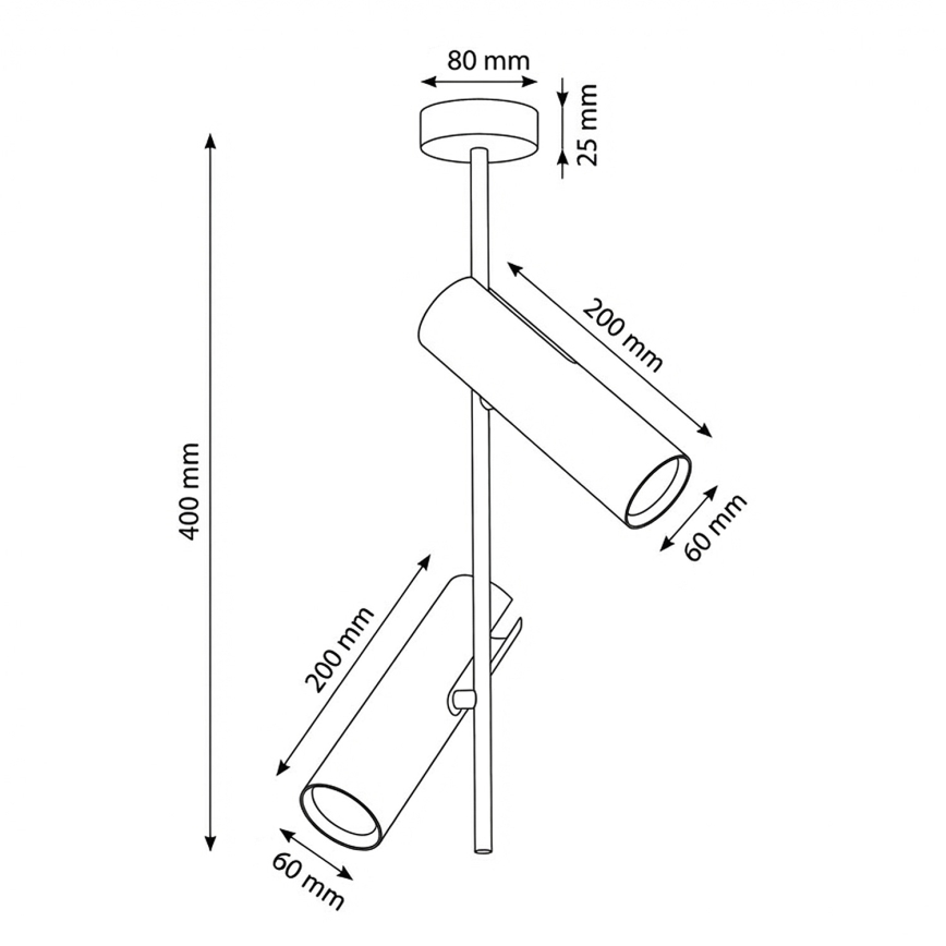 BRILAGI - LED RGBW himmennettävä varrellinen kattovalaisin BRANCH 2xGU10/6,5W/230V 2700-6500K musta