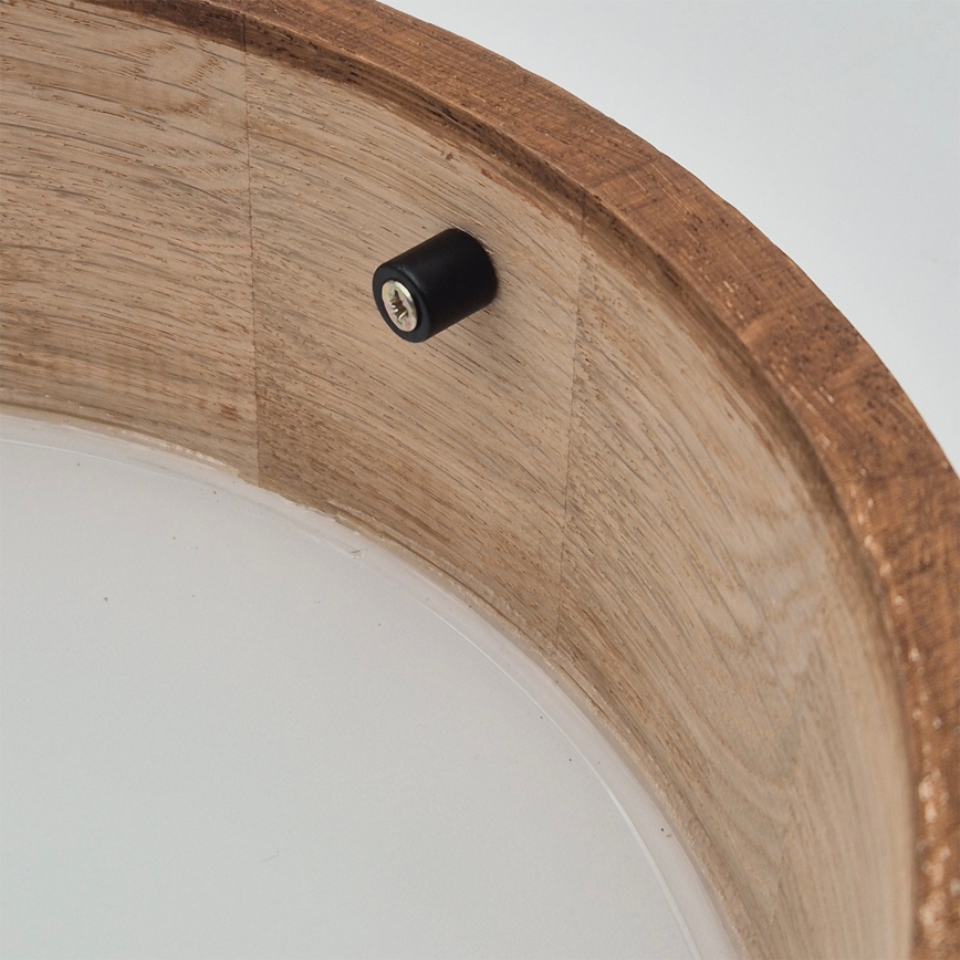 Brilagi - LED RGBW himmennettävä kattovalaisin CARVALHO 1xE27/15W/230V 2700-6500K Wi-Fi tammi halkaisija 27,5 cm