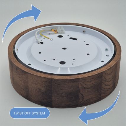 Brilagi - LED RGBW himmennettävä kattovalaisin CARVALHO 1xE27/15W/230V 2700-6500K Wi-Fi tammi halkaisija 27,5 cm