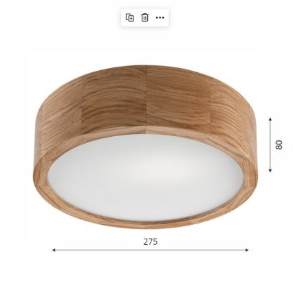 Brilagi - LED RGBW himmennettävä kattovalaisin CARVALHO 1xE27/15W/230V 2700-6500K Wi-Fi tammi, halkaisija 27,5 cm