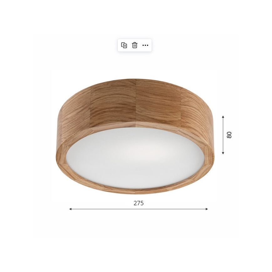 Brilagi - LED RGBW himmennettävä kattovalaisin CARVALHO 1xE27/15W/230V 2700-6500K Wi-Fi tammi, halkaisija 27,5 cm