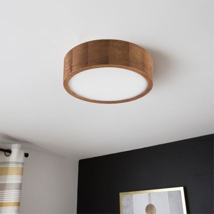 Brilagi - LED RGBW himmennettävä kattovalaisin CARVALHO 1xE27/9W/230V 2700-6500K Wi-Fi tammi halkaisija 27,5 cm