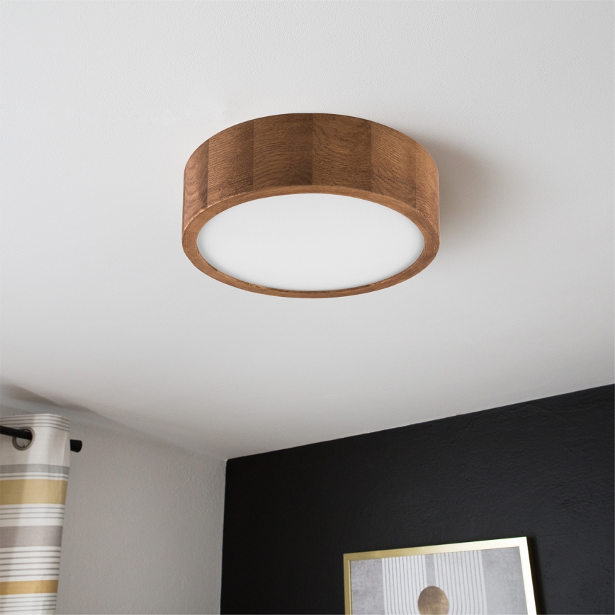 Brilagi - LED RGBW himmennettävä kattovalaisin CARVALHO 1xE27/9W/230V 2700-6500K Wi-Fi tammi halkaisija 27,5 cm