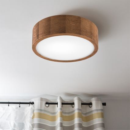 Brilagi - LED RGBW himmennettävä kattovalaisin CARVALHO 1xE27/9W/230V 2700-6500K Wi-Fi tammi halkaisija 27,5 cm