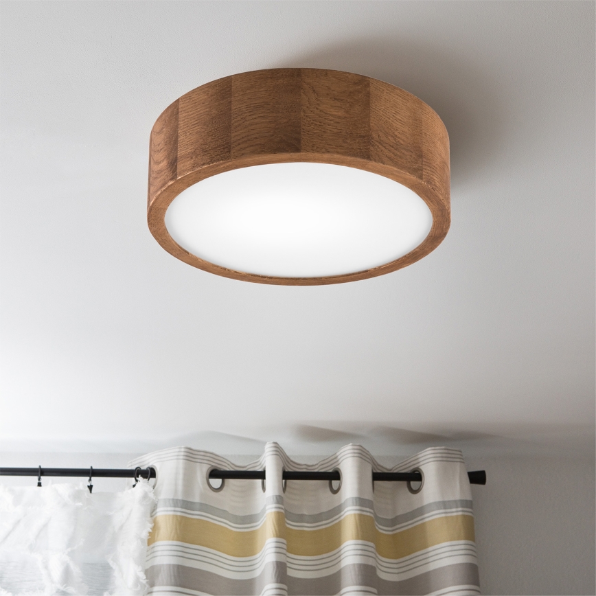 Brilagi - LED RGBW himmennettävä kattovalaisin CARVALHO 1xE27/9W/230V 2700-6500K Wi-Fi tammi halkaisija 27,5 cm