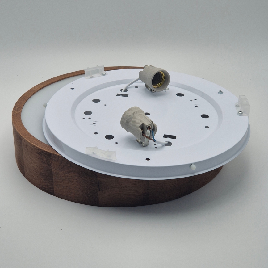 Brilagi - LED RGBW himmennettävä kattovalaisin CARVALHO 2xE27/15W/230V 2700–6500K Wi-Fi tammi Ø 37,5 cm