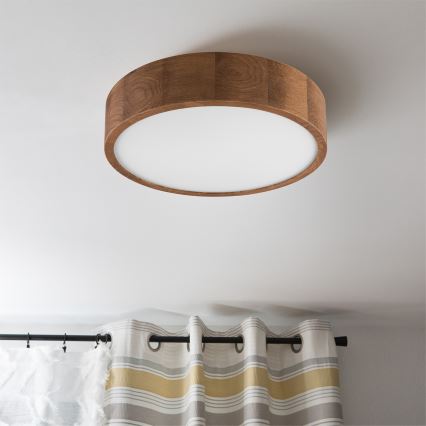 Brilagi - LED RGBW himmennettävä kattovalaisin CARVALHO 2xE27/9W/230V 2700–6500K Wi-Fi tammi Ø 37,5 cm