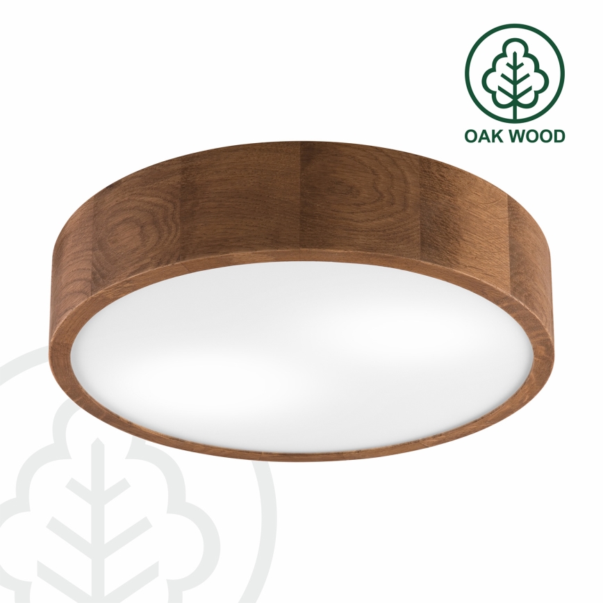 Brilagi - LED RGBW himmennettävä kattovalaisin CARVALHO 2xE27/9W/230V 2700–6500K Wi-Fi tammi Ø 37,5 cm
