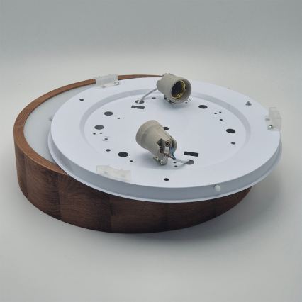 Brilagi - LED RGBW himmennettävä kattovalaisin CARVALHO 2xE27/9W/230V 2700–6500K Wi-Fi tammi Ø 37,5 cm