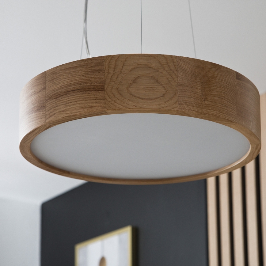 Brilagi - LED RGBW himmennettävä riippuvalaisin vaijerilla CARVALHO 2xE27/9W/230V 2700-6500K Wi-Fi tammi halkaisija 37 cm