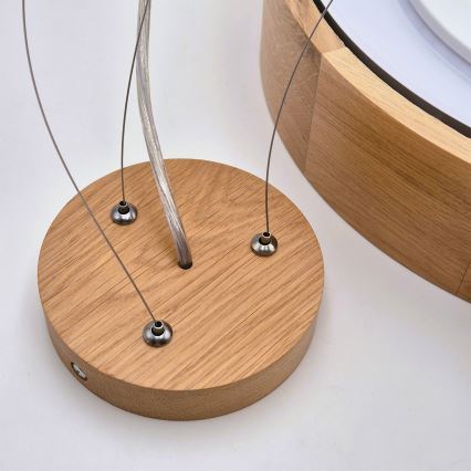 Brilagi - LED RGBW himmennettävä riippuvalaisin vaijerilla CARVALHO 2xE27/9W/230V 2700-6500K Wi-Fi tammi halkaisija 37 cm