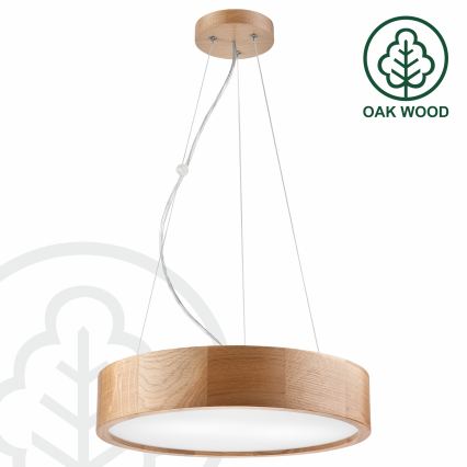 Brilagi - LED RGBW himmennettävä riippuvalaisin vaijerilla CARVALHO 2xE27/9W/230V 2700-6500K Wi-Fi tammi halkaisija 37 cm