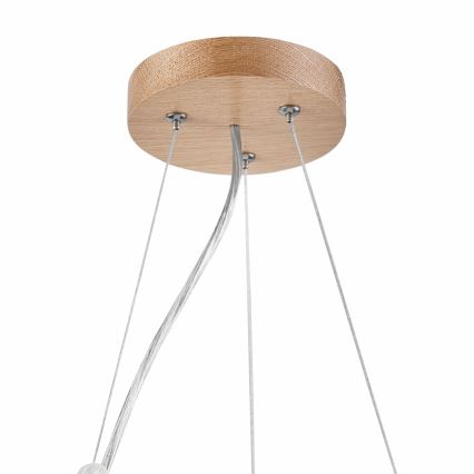 Brilagi - LED RGBW himmennettävä riippuvalaisin vaijerilla CARVALHO 2xE27/9W/230V 2700-6500K Wi-Fi tammi halkaisija 37 cm