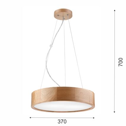 Brilagi - LED RGBW himmennettävä riippuvalaisin vaijerilla CARVALHO 2xE27/9W/230V 2700-6500K Wi-Fi tammi halkaisija 37 cm