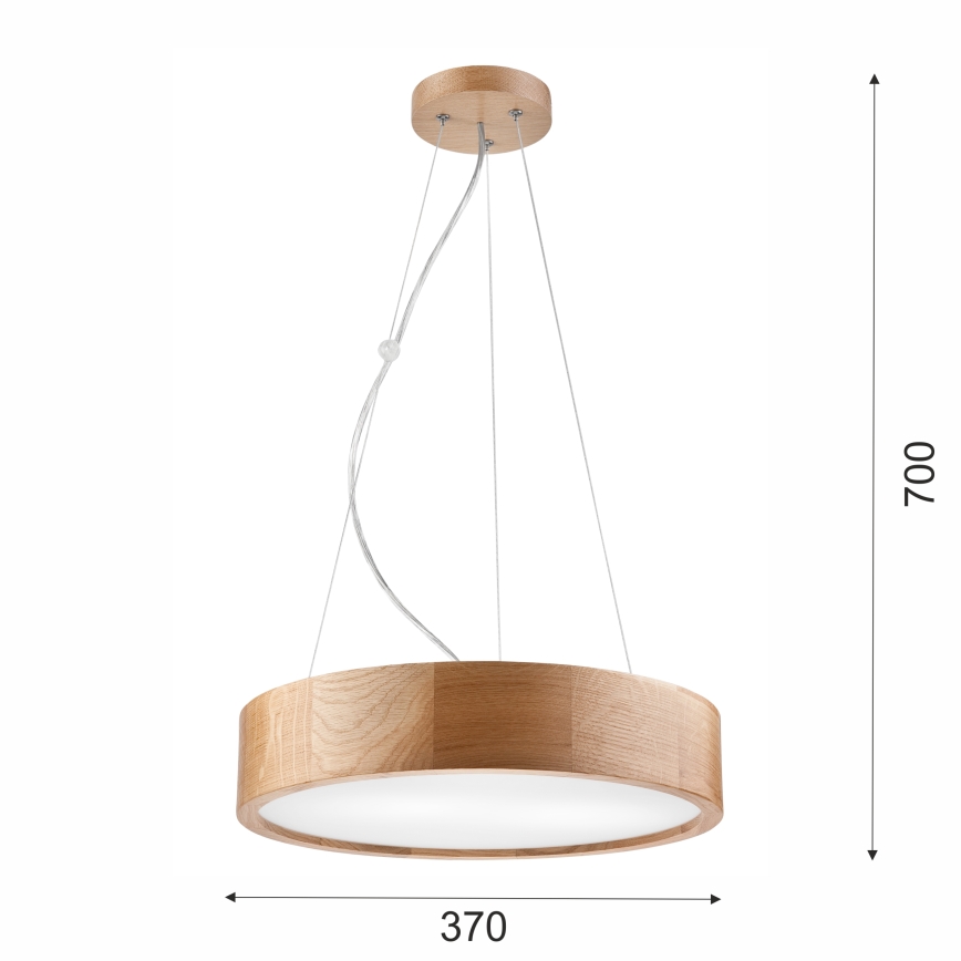 Brilagi - LED RGBW himmennettävä riippuvalaisin vaijerilla CARVALHO 2xE27/9W/230V 2700-6500K Wi-Fi tammi halkaisija 37 cm