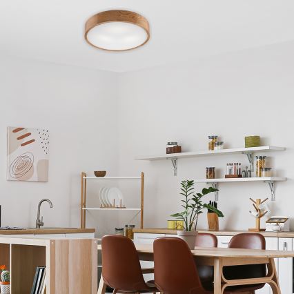 Brilagi - LED RGBW himmennettävä kattovalaisin CARVALHO 3xE27/15W/230V 2700-6500K Wi-Fi tammi halkaisija 47,5 cm