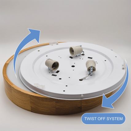 Brilagi - LED RGBW himmennettävä kattovalaisin CARVALHO 3xE27/15W/230V 2700-6500K Wi-Fi tammi halkaisija 47,5 cm
