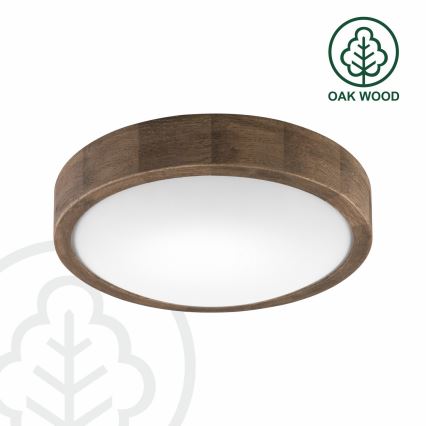 Brilagi - LED RGBW himmennettävä kattovalaisin CARVALHO SLIM 1xE27/15W/230V 2700-6500K Wi-Fi tammi, halkaisija 27 cm