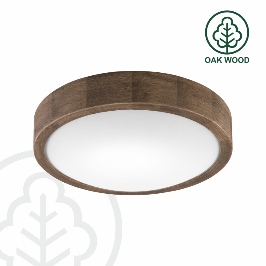 Brilagi - LED RGBW himmennettävä kattovalaisin CARVALHO SLIM 1xE27/15W/230V 2700-6500K Wi-Fi tammi, halkaisija 27 cm