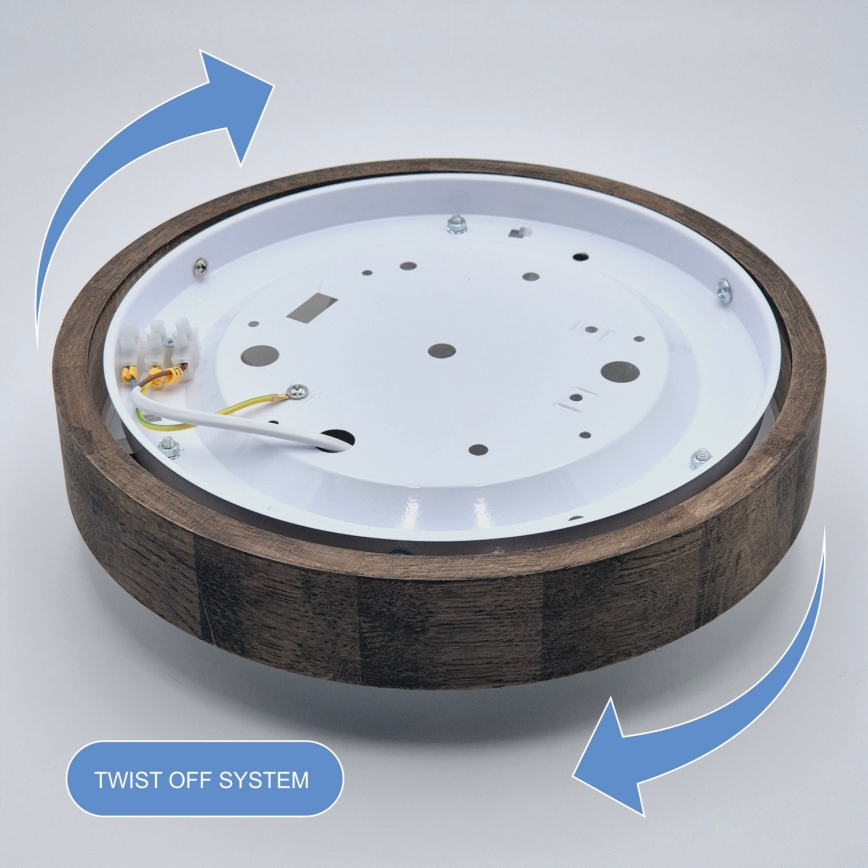 Brilagi - LED RGBW himmennettävä kattovalaisin CARVALHO SLIM 1xE27/15W/230V 2700-6500K Wi-Fi tammi, halkaisija 27 cm