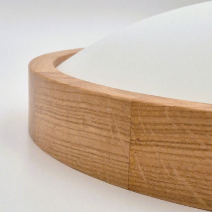 Brilagi - LED RGBW himmennettävä kattovalaisin CARVALHO SLIM 2xE27/9W/230V 2700-6500K Wi-Fi tammi, halkaisija 37 cm