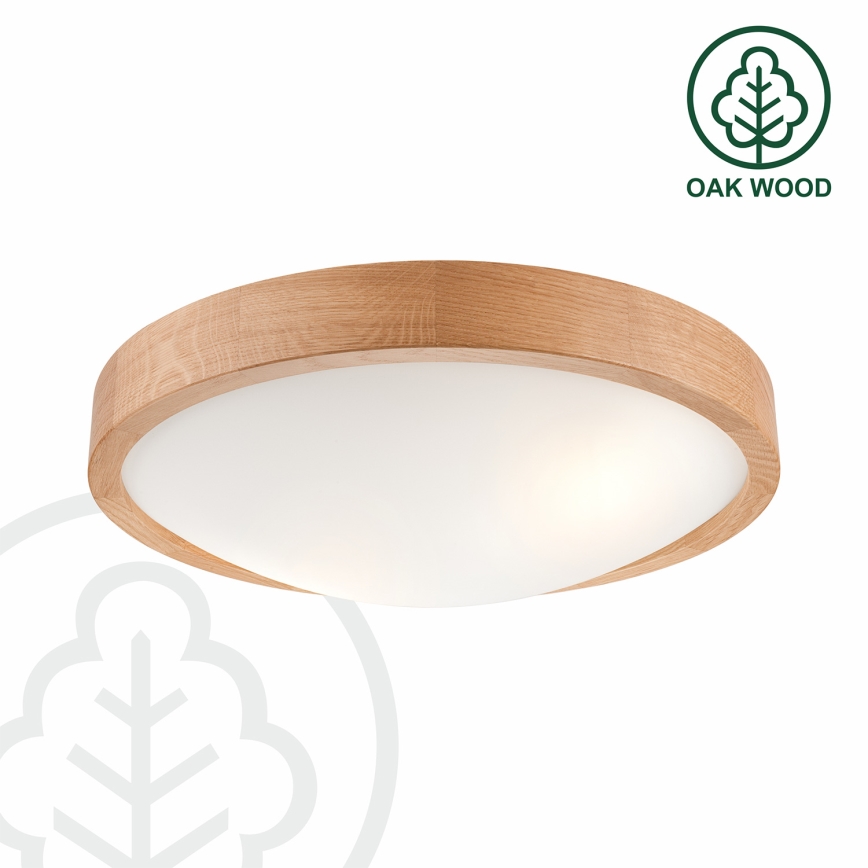 Brilagi - LED RGBW himmennettävä kattovalaisin CARVALHO SLIM 2xE27/9W/230V 2700-6500K Wi-Fi tammi, halkaisija 37 cm
