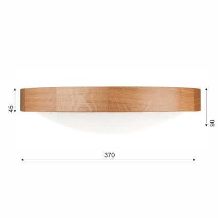 Brilagi - LED RGBW himmennettävä kattovalaisin CARVALHO SLIM 2xE27/9W/230V 2700-6500K Wi-Fi tammi, halkaisija 37 cm