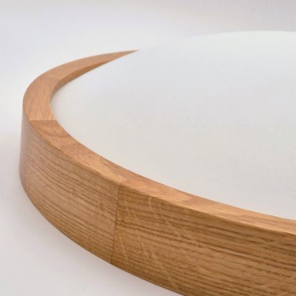 Brilagi - LED RGBW himmennettävä kattovalaisin CARVALHO SLIM 3xE27/15W/230V 2700-6500K Wi-Fi tammi halkaisija 47 cm