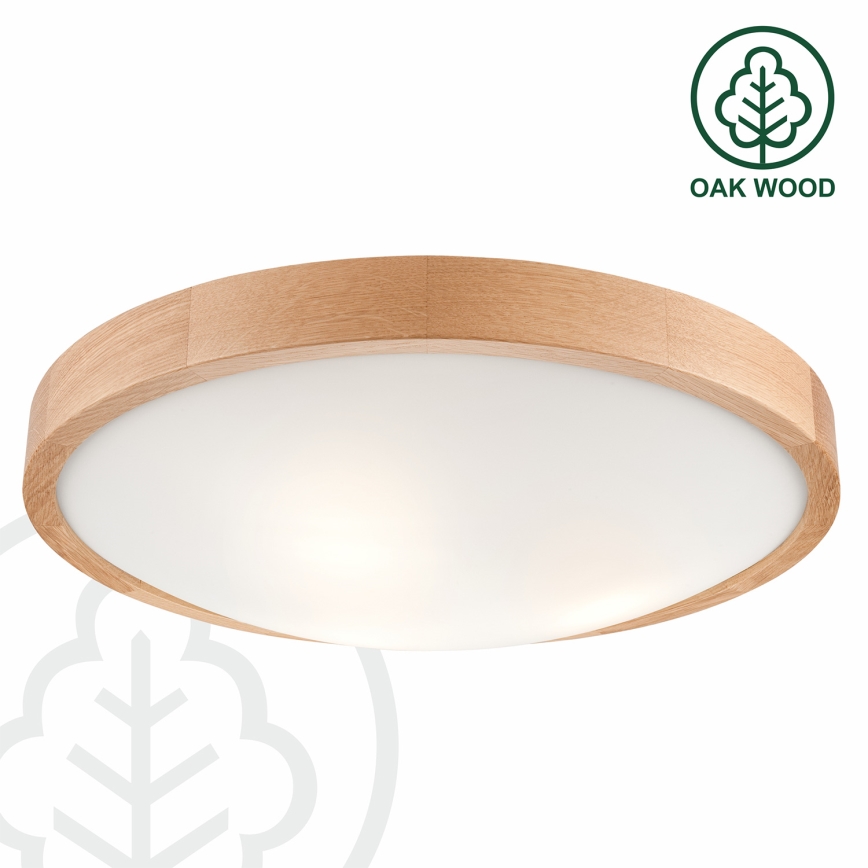 Brilagi - LED RGBW himmennettävä kattovalaisin CARVALHO SLIM 3xE27/15W/230V 2700-6500K Wi-Fi tammi halkaisija 47 cm